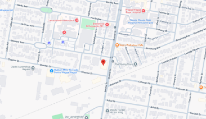 A map of the location of the Open Arms Wagga office