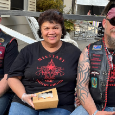 Moose pictured right with his wife Elvie and sub-branch Treasurer Homer.  