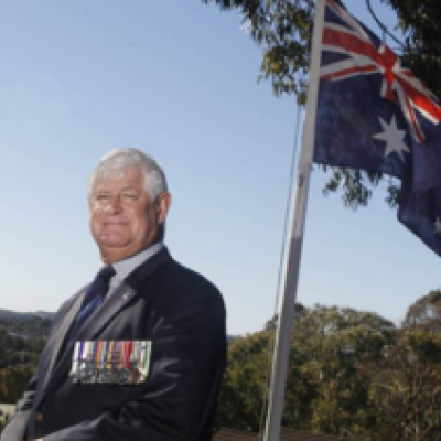 Gary McKay with service medals 